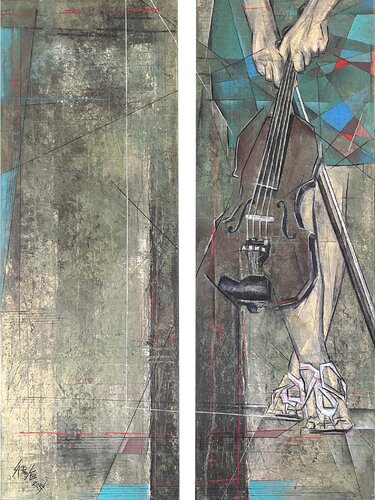 SONOROUS SILENCE  (Diptychon) by Gabriella Prokai, Painting for Sale on Singulart