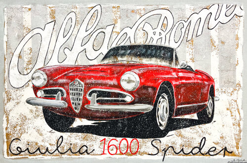 Giulia 1600 Spider by Stefano Berardino, 회화 for Sale on Singulart