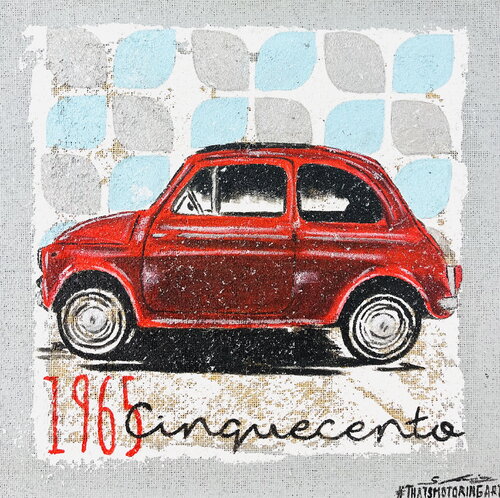 Cinquecento 1965 Rosso by Stefano Berardino, 회화 for Sale on Singulart