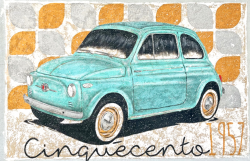 La Prima Cinquecento 1957 by Stefano Berardino, 회화 for Sale on Singulart