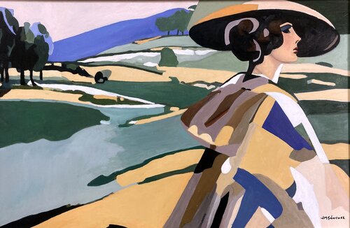 Mujer al borde del paisaje by JUAN MANUEL SANCHEZ RODRIGUEZ, Painting for Sale on Singulart