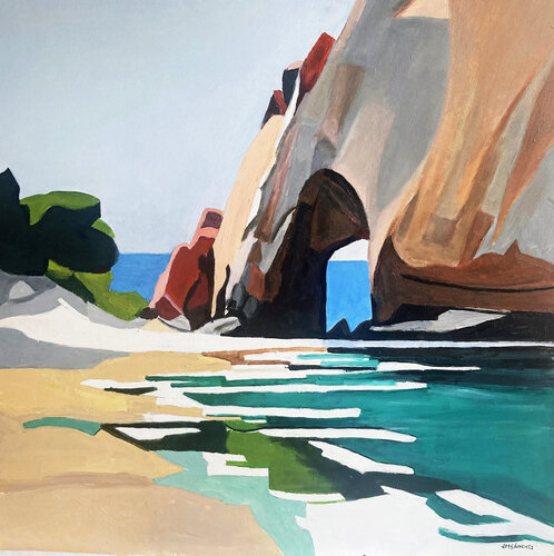 Coastal Archway and Reflections von JUAN MANUEL SANCHEZ RODRIGUEZ, Malerei kaufen auf Singulart