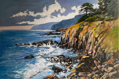 Acantilados al borde del temporal by JUAN MANUEL SANCHEZ RODRIGUEZ, 油畫 for Sale on Singulart