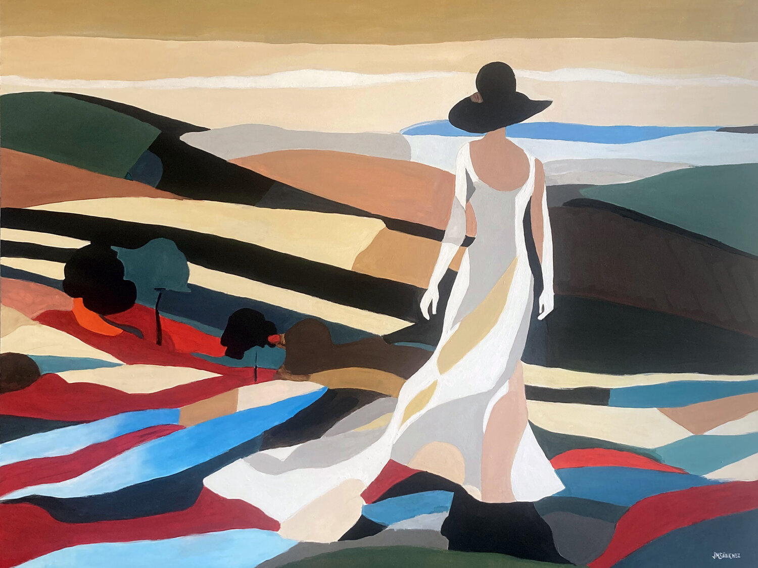La dama del sombrero negro JUAN MANUEL SANCHEZ RODRIGUEZ Originalgemälde zu verkaufen