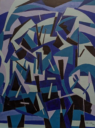 Blaue Bäume im Park von Wolfgang Hey, Malerei kaufen auf Singulart