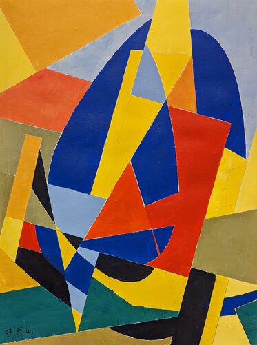 rot- gelb - blau 2 van Wolfgang Hey, Schilderij te koop op Singulart