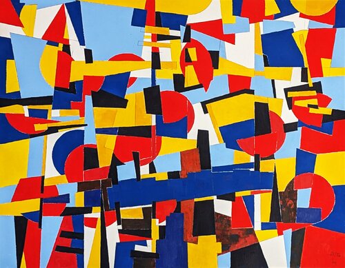 rot-gelb-blau 3 van Wolfgang Hey, Schilderij te koop op Singulart