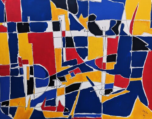 rot-gelb-blau 4 di Wolfgang Hey, Pittura in vendita su Singulart
