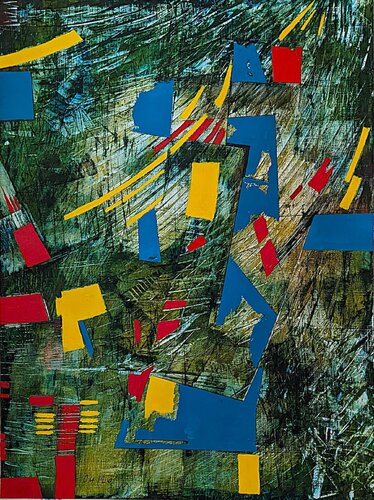 rot-gelb-blau 6 par Wolfgang Hey, Peinture en vente sur Singulart