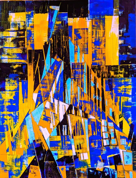 Architektur  Gelb - Blau - Türkis Wolfgang Hey