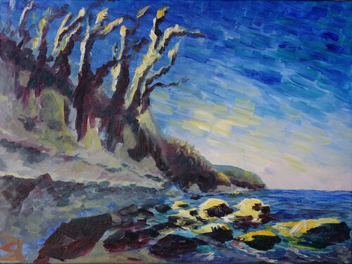 Blaue Stunde am Teufelsgrund von Sven Janotta, Malerei kaufen auf Singulart
