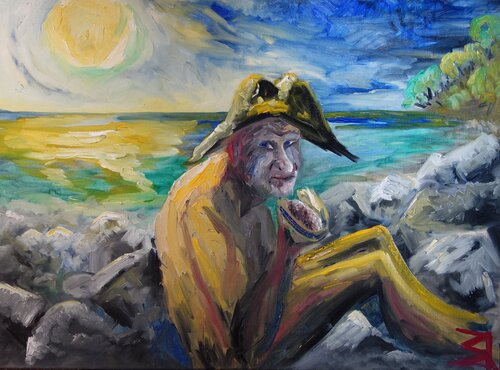 Männlein mit Bratwurst von Sven Janotta, Malerei kaufen auf Singulart