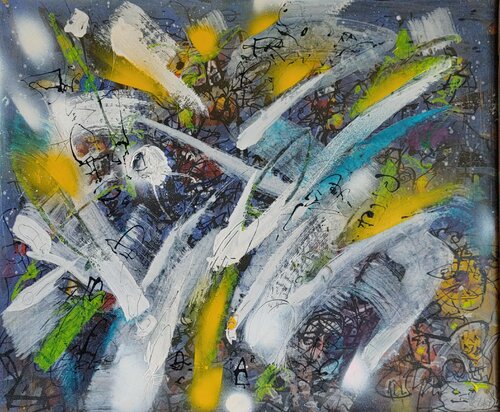 kosmisch vertrackt van Jürgen Wagner, Schilderij te koop op Singulart