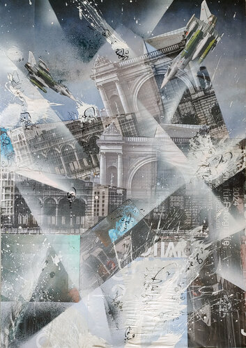 einstürzende Neu-und Altbauten par Jürgen Wagner, Peinture en vente sur Singulart