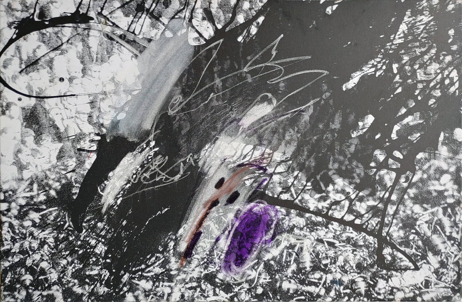 Collage gestisch übermalt - Liveperformance Jürgen Wagner