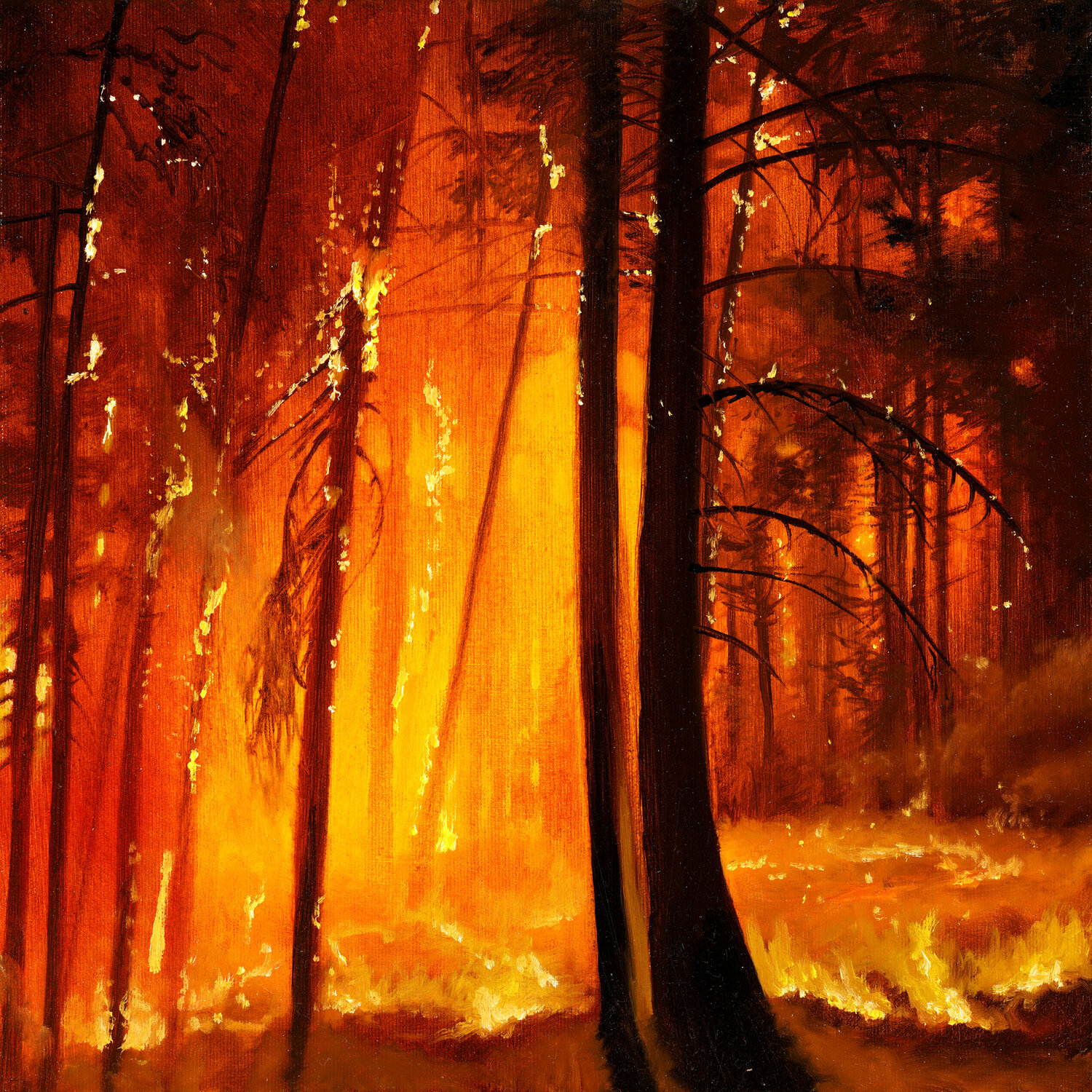 Burning Nature René Büttner Original painting for sale