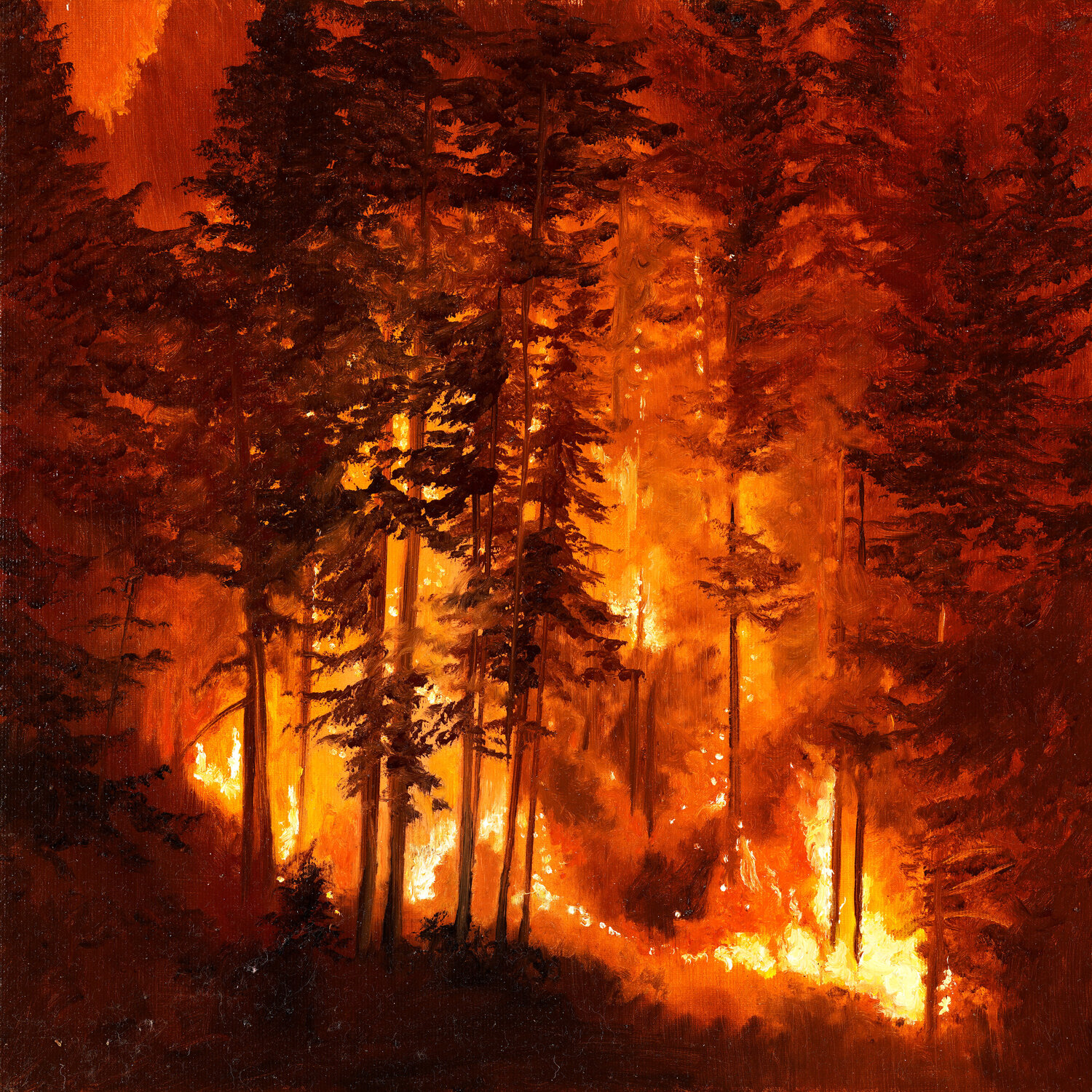 Burning Nature II René Büttner Original painting for sale