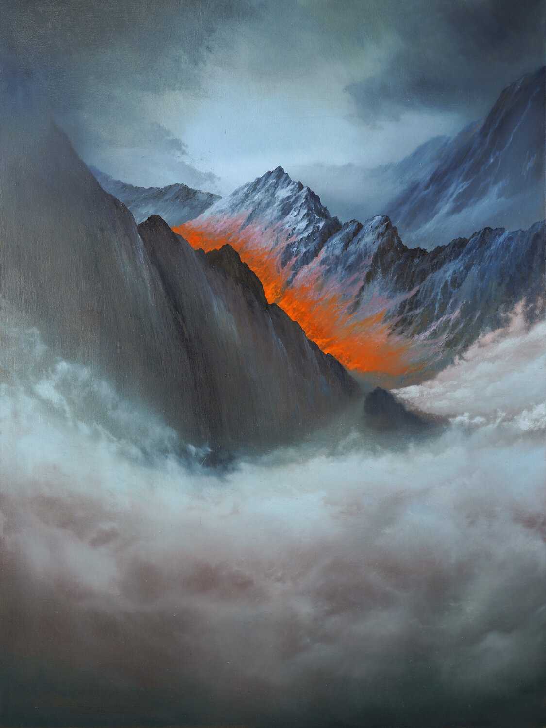 Mountains René Büttner Original painting for sale