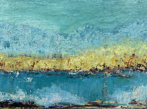 Wald Land Fluß di Angela Sommer, Pittura in vendita su Singulart