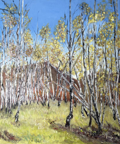 Birken im Todtermoor by Angela Sommer, 油畫 for Sale on Singulart