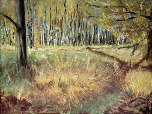 Herbstgras di Angela Sommer, Pittura in vendita su Singulart