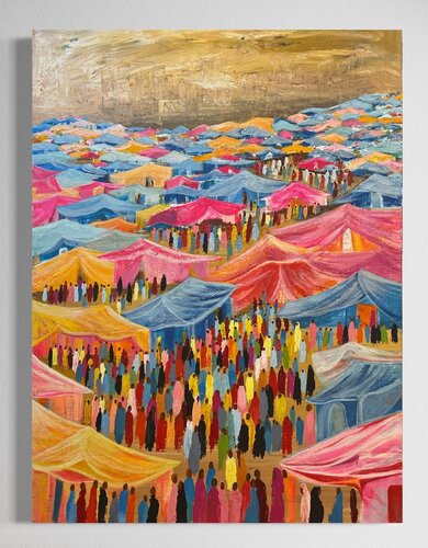 Emerging Community - The Refugee Haven van Mentwab Easwaran, Schilderij te koop op Singulart