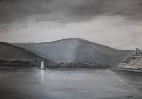 Mäuseturm bei 'Bingen (Rheintal, Deutschland) von Armin Thommes, Malerei kaufen auf Singulart