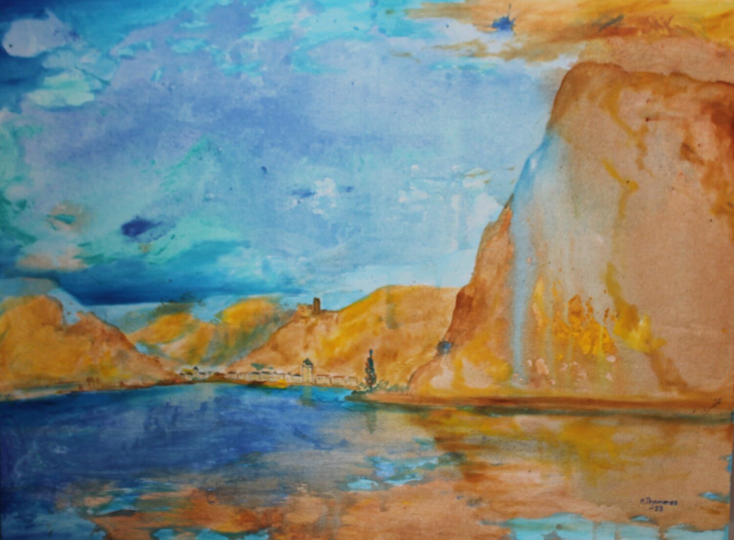 Loreley in Gelb-Blau Bezug Armin Thommes