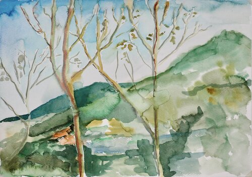 In the mountains. Bursa. Turkey di Elizaveta Selezneva, Pittura in vendita su Singulart