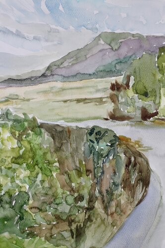 In the mountains 2. Bursa, Turkey di Elizaveta Selezneva, Pittura in vendita su Singulart
