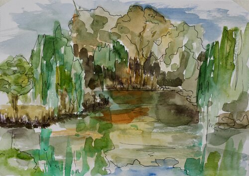 In the park III. Turkey, Bursa par Elizaveta Selezneva, Œuvre sur papier en vente sur Singulart
