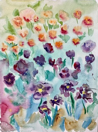 Spring tulips show di Elizaveta Selezneva, Pittura in vendita su Singulart
