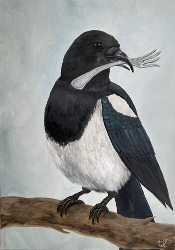 Elster van Teresa Heitz, Schilderij te koop op Singulart