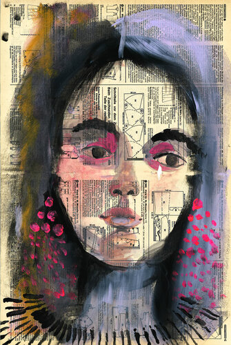 Storyfaced III van Inna Stein, Tekening te koop op Singulart