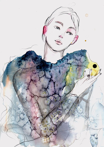 Black dot II van Inna Stein, Werk op papier te koop op Singulart