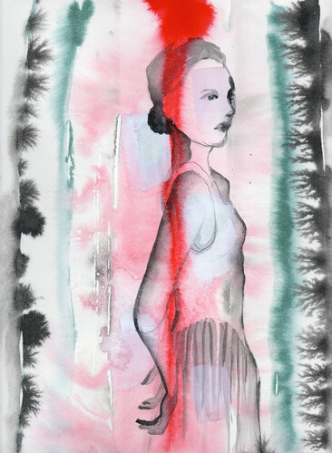 Red Lipstick van Inna Stein, Werk op papier te koop op Singulart