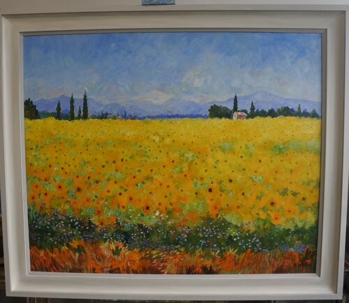 Sunflowers, Arles, Provence van Marcel Gatteaux, Schilderij te koop op Singulart