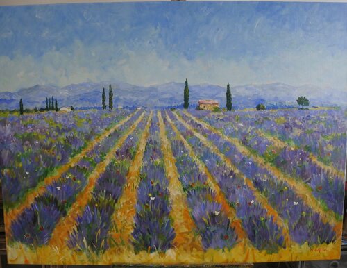 Lavender  Sault , Provence di Marcel Gatteaux, Pittura in vendita su Singulart