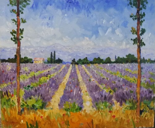 Lavender Valensole van Marcel Gatteaux, Schilderij te koop op Singulart