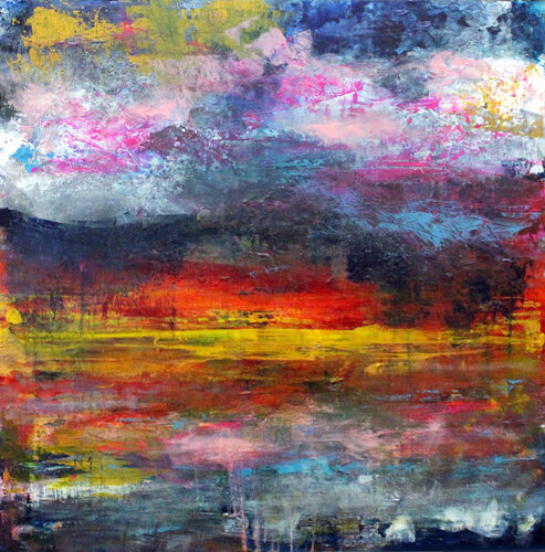 Flamingo Sunset van Andrew Watt, Schilderij te koop op Singulart