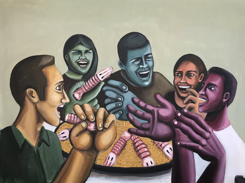 GALERA'S RICE WITH FRIENDS by Tom Roy, Painting for Sale on Singulart