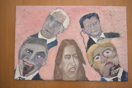 Algunos Presidentes durante el Coronavirus 2020 van Ana Bravo, Schilderij te koop op Singulart