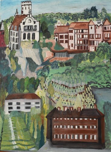 EL CASTILLO DE LIECHTENSTEIN van Ana Bravo, Schilderij te koop op Singulart