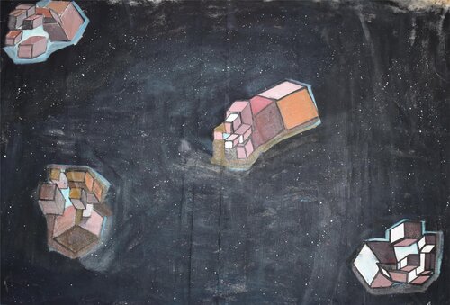 La Basura Espacial van Ana Bravo, Schilderij te koop op Singulart