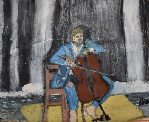 El Chelista van Ana Bravo, Schilderij te koop op Singulart