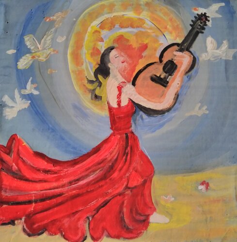 Al Ritmo del sol van Ana Bravo, Schilderij te koop op Singulart