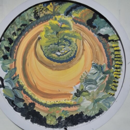 El Jardín circular van Ana Bravo, Schilderij te koop op Singulart