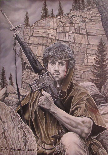 Rambo First Blood van Fabio Tamussin, Schilderij te koop op Singulart