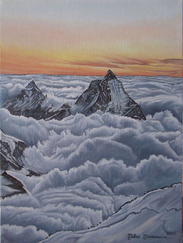 Tramonto sul Cervino "Matterhorn" van Fabio Tamussin, Schilderij te koop op Singulart