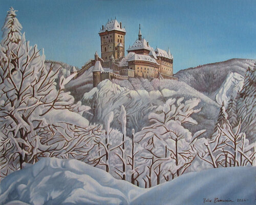 Castello Karlštejn (Czech Republic) van Fabio Tamussin, Schilderij te koop op Singulart